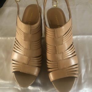 Franco Sarto leather wedge sandals.